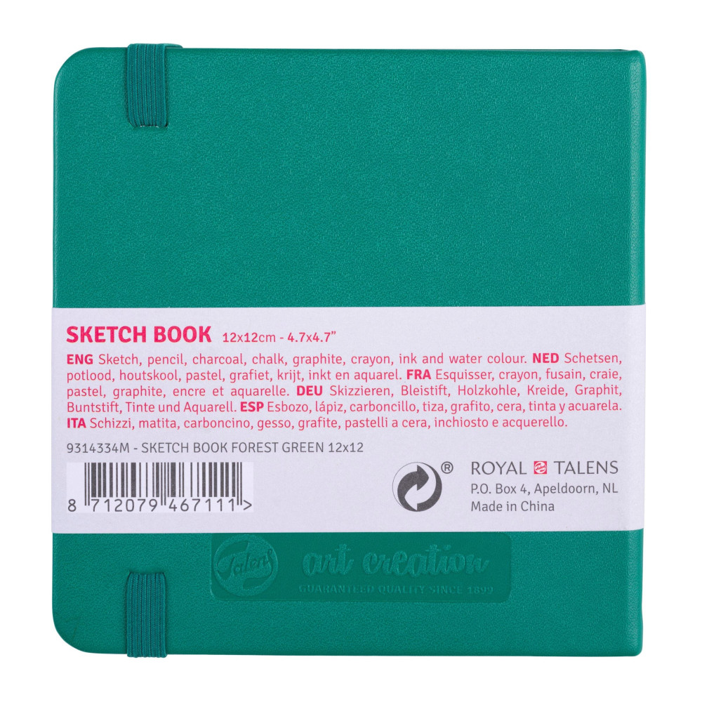 Sketch Book 12 x 12 cm - Talens Art Creation - Forest Green, 140 g, 80 sheets