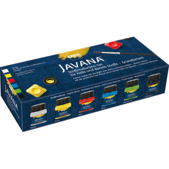Zestaw farb do tkanin Javana - Kreul - Basic, 6 kolorów x 20 ml