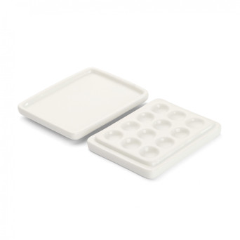 Porcelain painting palette with lid - Renesans - rectangular, 12 wells