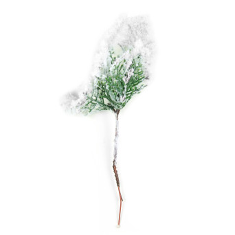 Christmas twig with snow - 21 cm