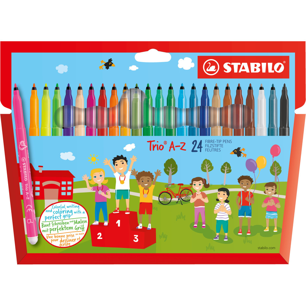 Zestaw flamastrów Trio A-Z - Stabilo - 24 kolory