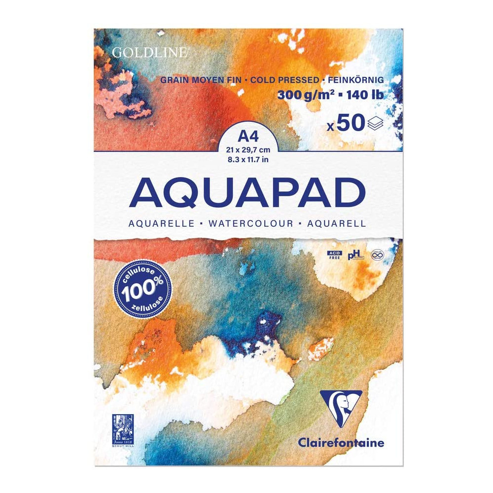 Watercolour Aquapad - Clairefontaine - cold pressed, A4, 300 g, 50 sheets