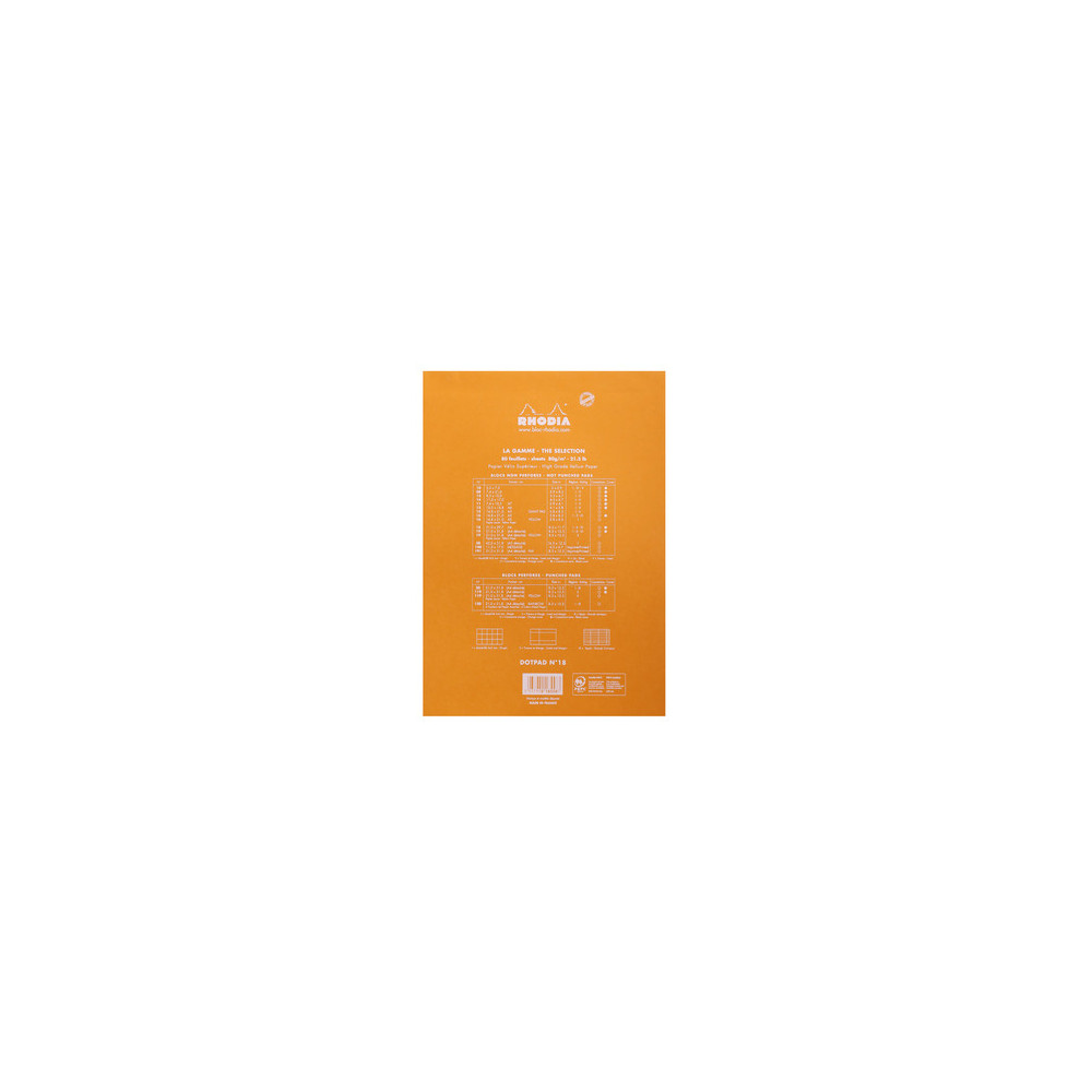 Notebook dotPad - Rhodia - dotted, orange, A4, 80 g, 80 sheets