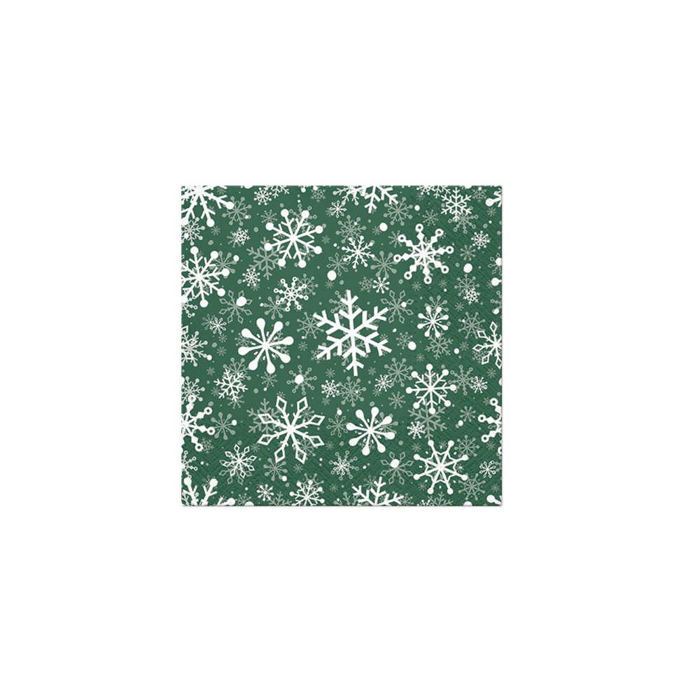Serwetki ozdobne, Christmas Snowflakes - Paw - zielone, 20 szt.