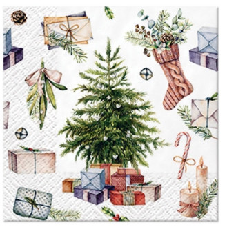Decorative napkins - Paw - Christmas at Home, 20 pcs
