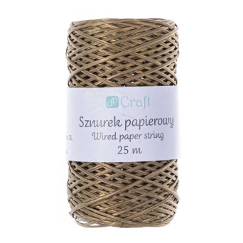 Sznurek papierowy - DpCraft - złoty, 25 m
