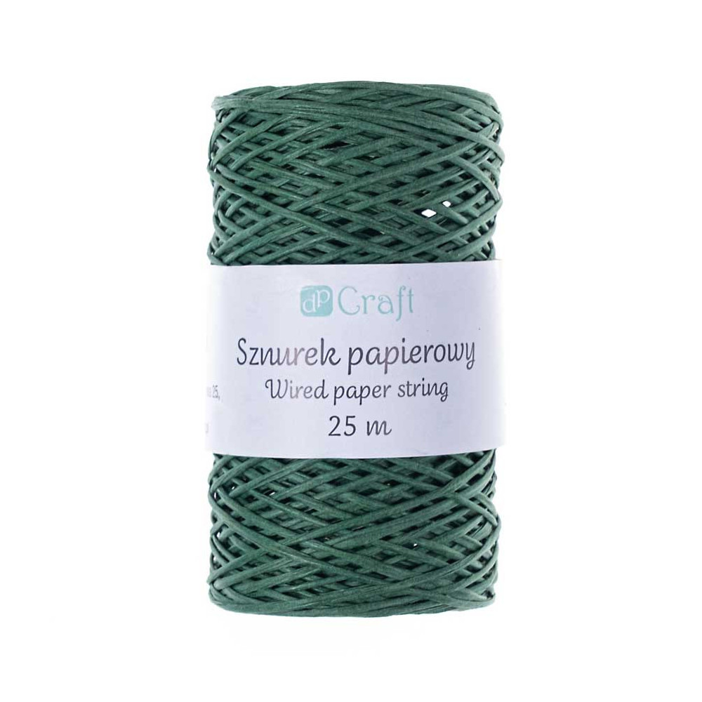 Sznurek papierowy - DpCraft - zielony, 25 m