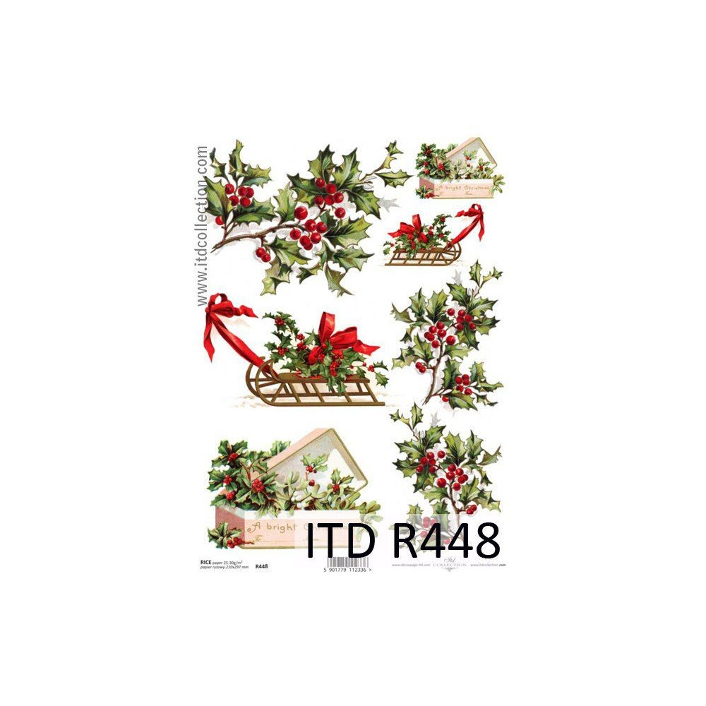 Decoupage paper A4 - ITD Collection - rice, R448