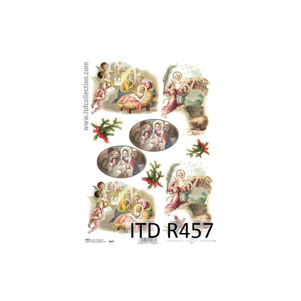 Papier do decoupage A4 - ITD Collection - ryżowy, R457