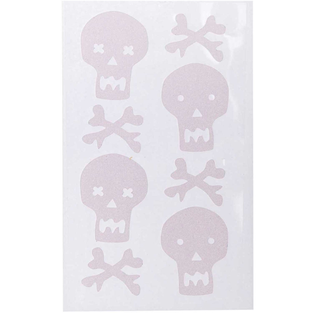 Naklejki halloweenowe z brokatem - Paper Poetry - Czaszki, 8 szt.