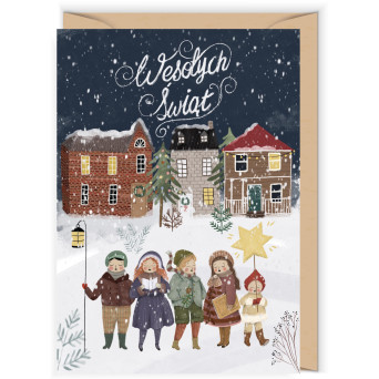 Greeting card - Cudowianki - Kolędnicy, 12 x 17 cm