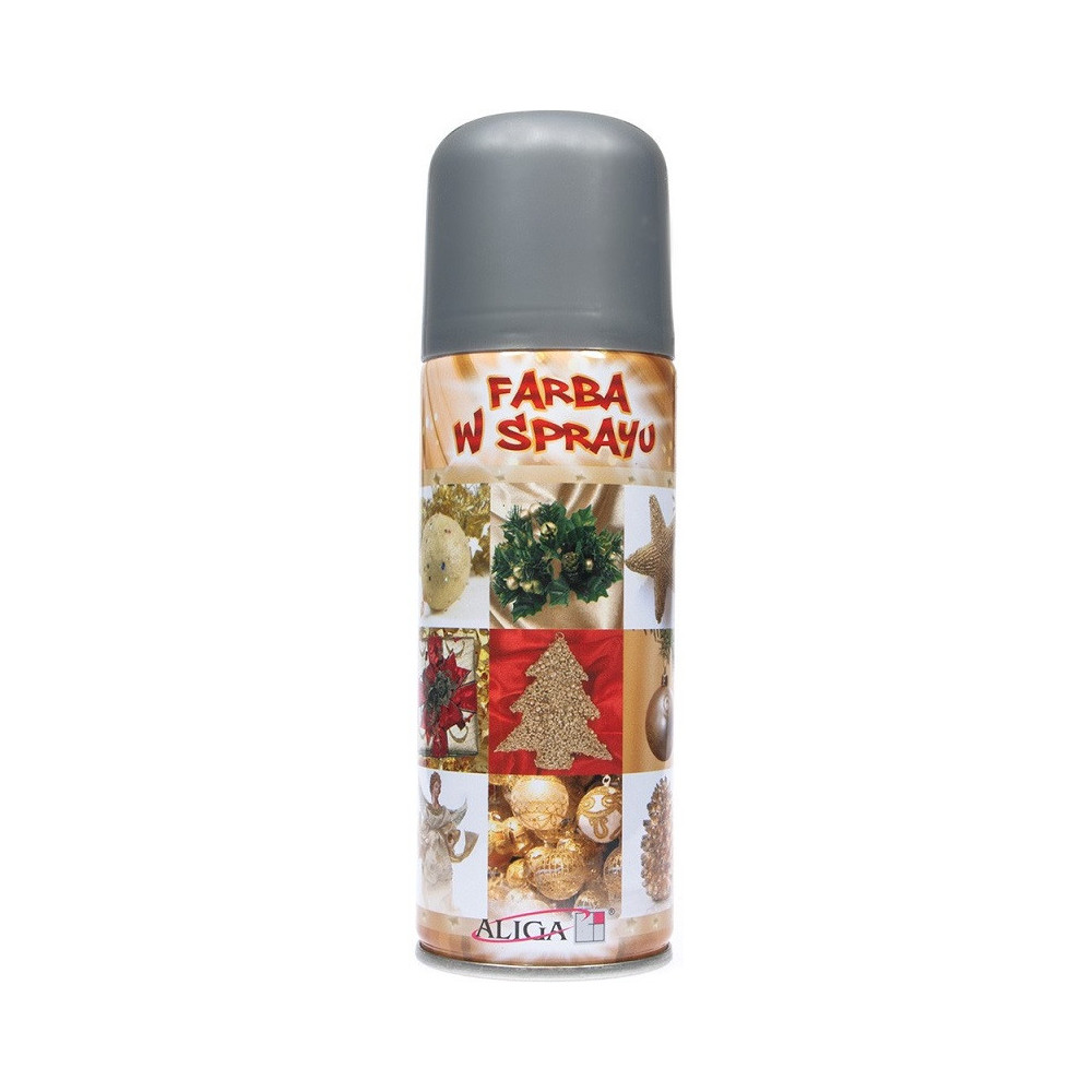 Farba ozdobna w sprayu - srebrna, 250 ml
