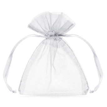Organza pouches - white, 10 cm, 10 pcs