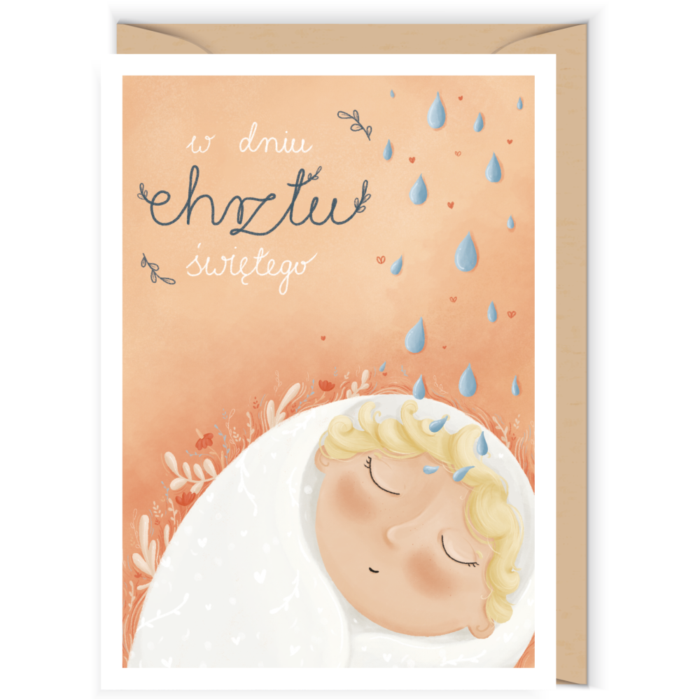 Greeting card - Cudowianki - W dniu chrztu, 12 x 17 cm