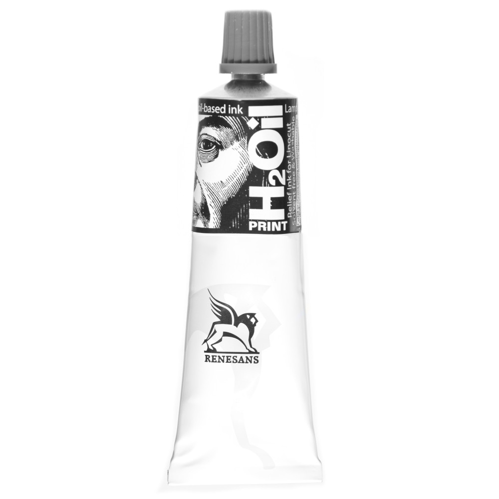H2Oil relief paint, ink for linocut - Renesans - Lamp Black, 60 ml