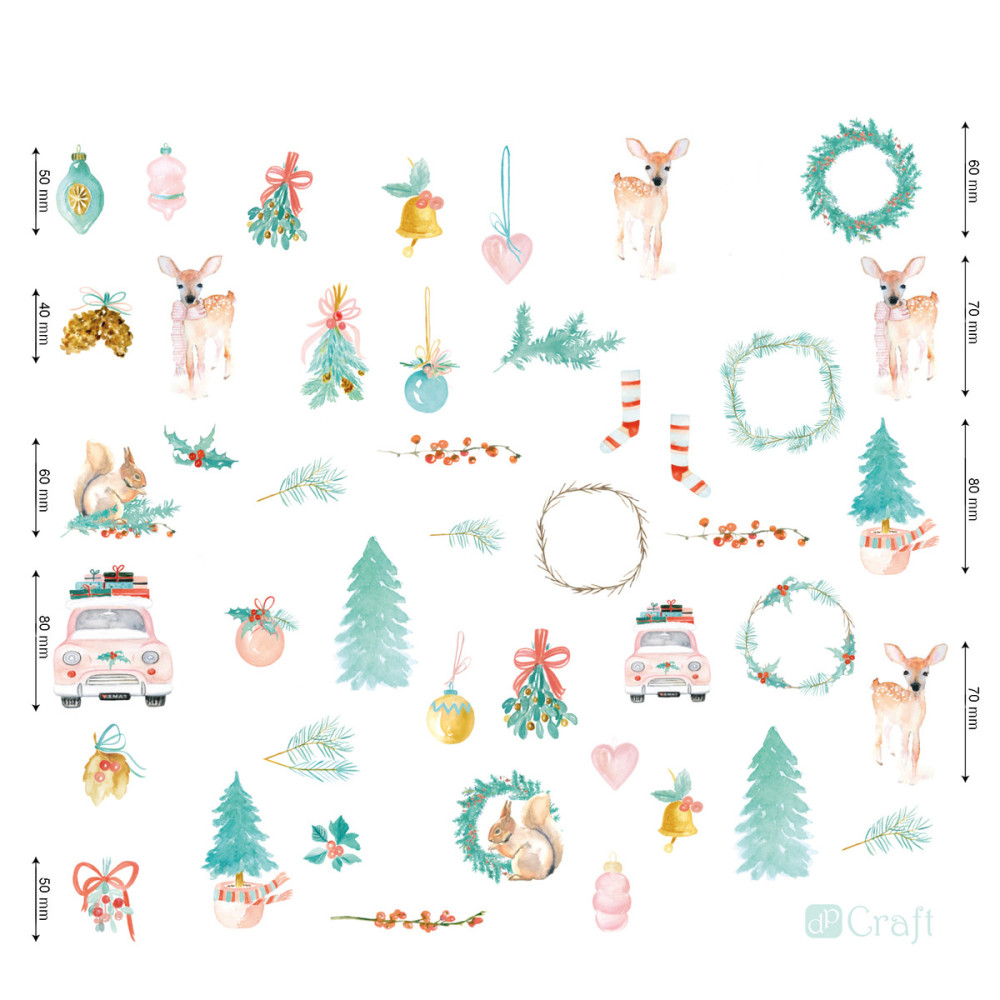 Kształty papierowe - DpCraft - Jolly Christmas, 44 szt.