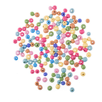 Wooden beads - DpCraft - colorful, 100 pcs., 40 g