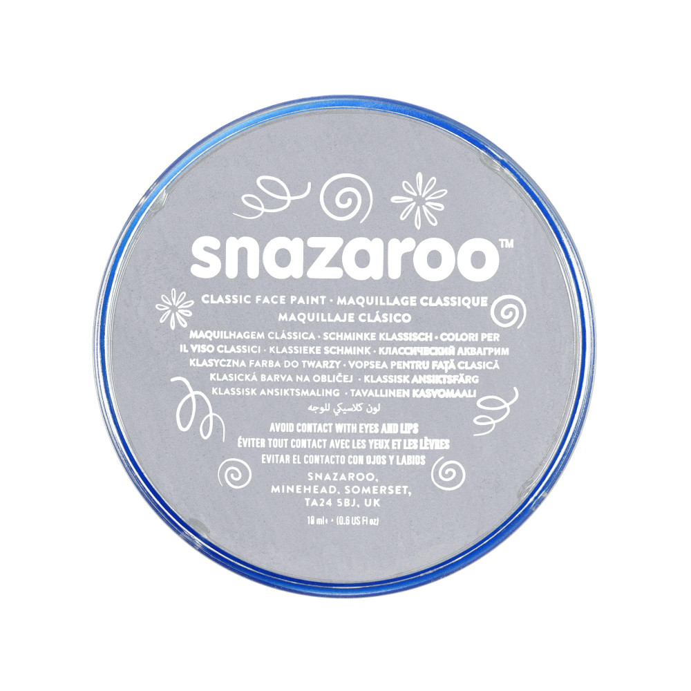 Farba do malowania twarzy - Snazaroo - Light Grey, 18 ml