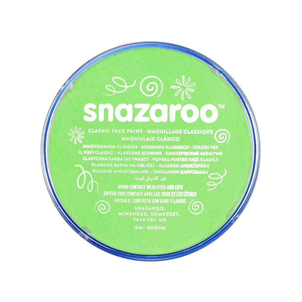 Farba do malowania twarzy - Snazaroo - Lime Green, 18 ml