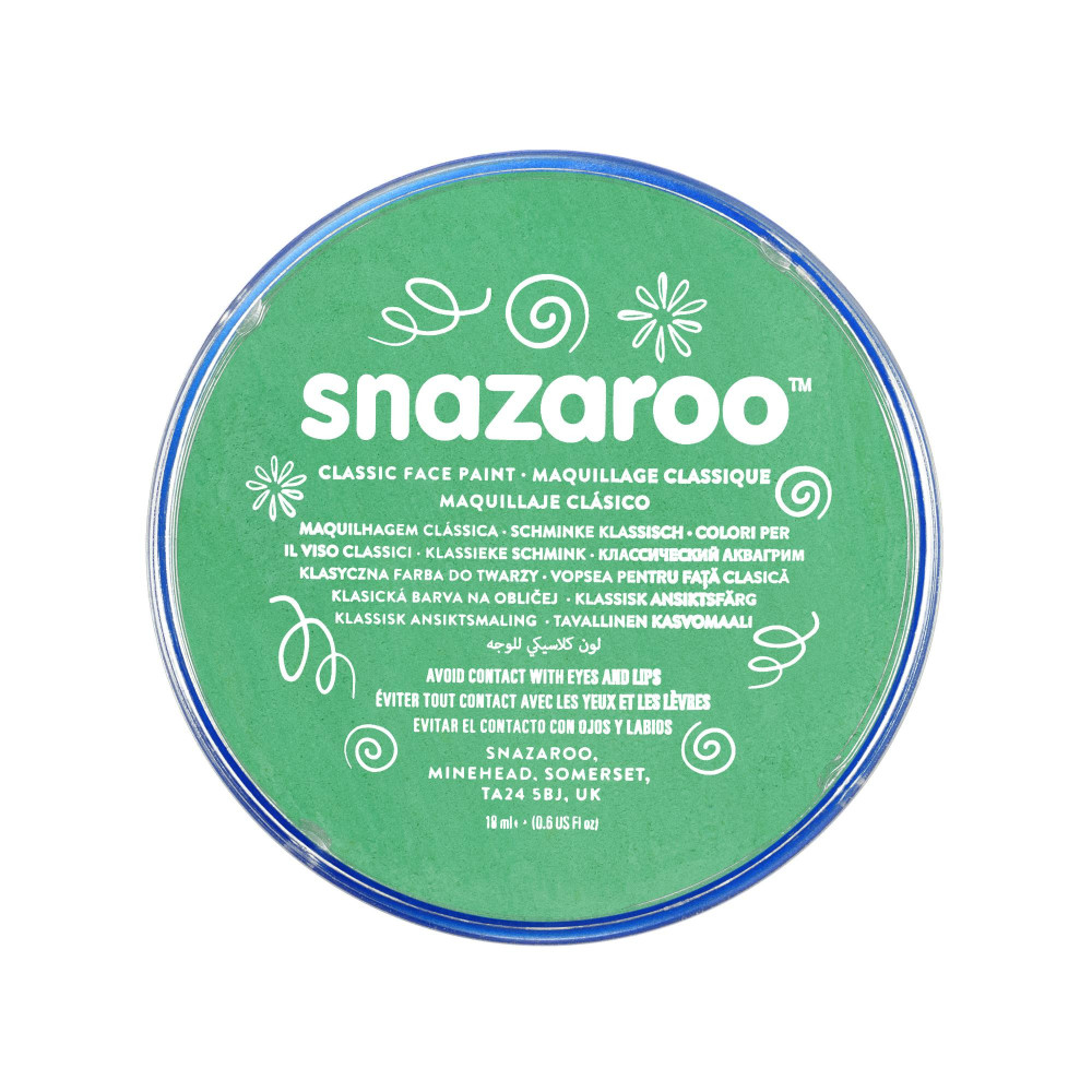 Farba do malowania twarzy - Snazaroo - Bright Green, 18 ml