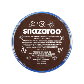 Farba do malowania twarzy - Snazaroo - Dark Brown, 18 ml