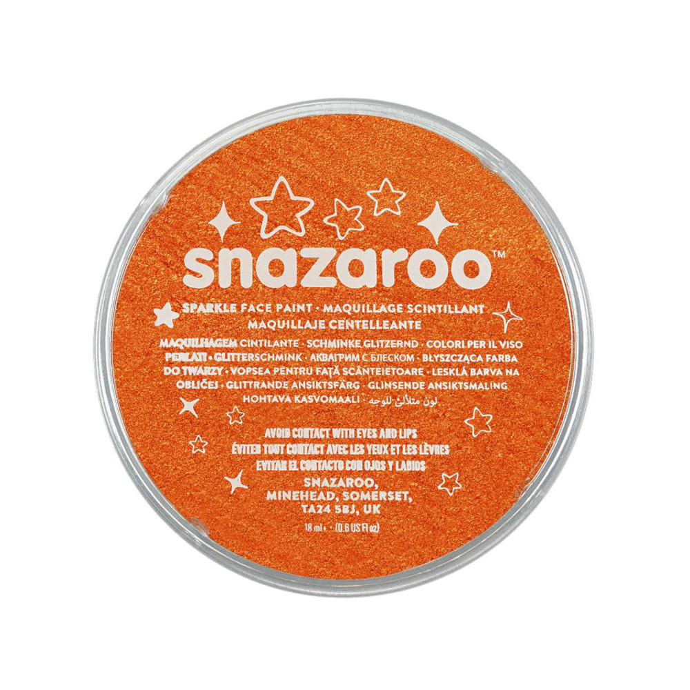 Farba do malowania twarzy - Snazaroo - Sparkle Orange, 18 ml