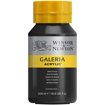 Farba akrylowa Galeria - Winsor & Newton - Mars Black, 500 ml