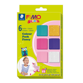 Masa termoutwardzalna Fimo Kids - Staedtler - Fancy, 6 kolorów x 42 g