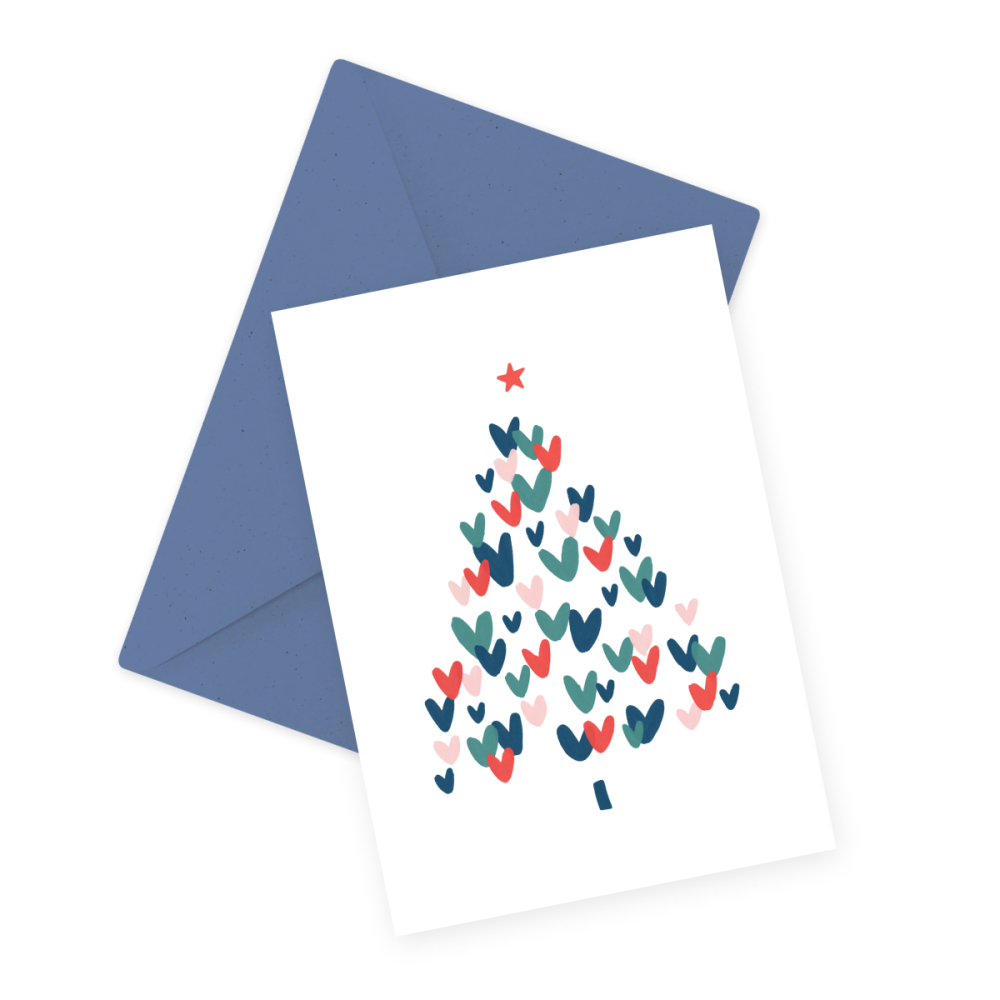 Greeting card - Eökke - Christmas tree heart, 12 x 17 cm