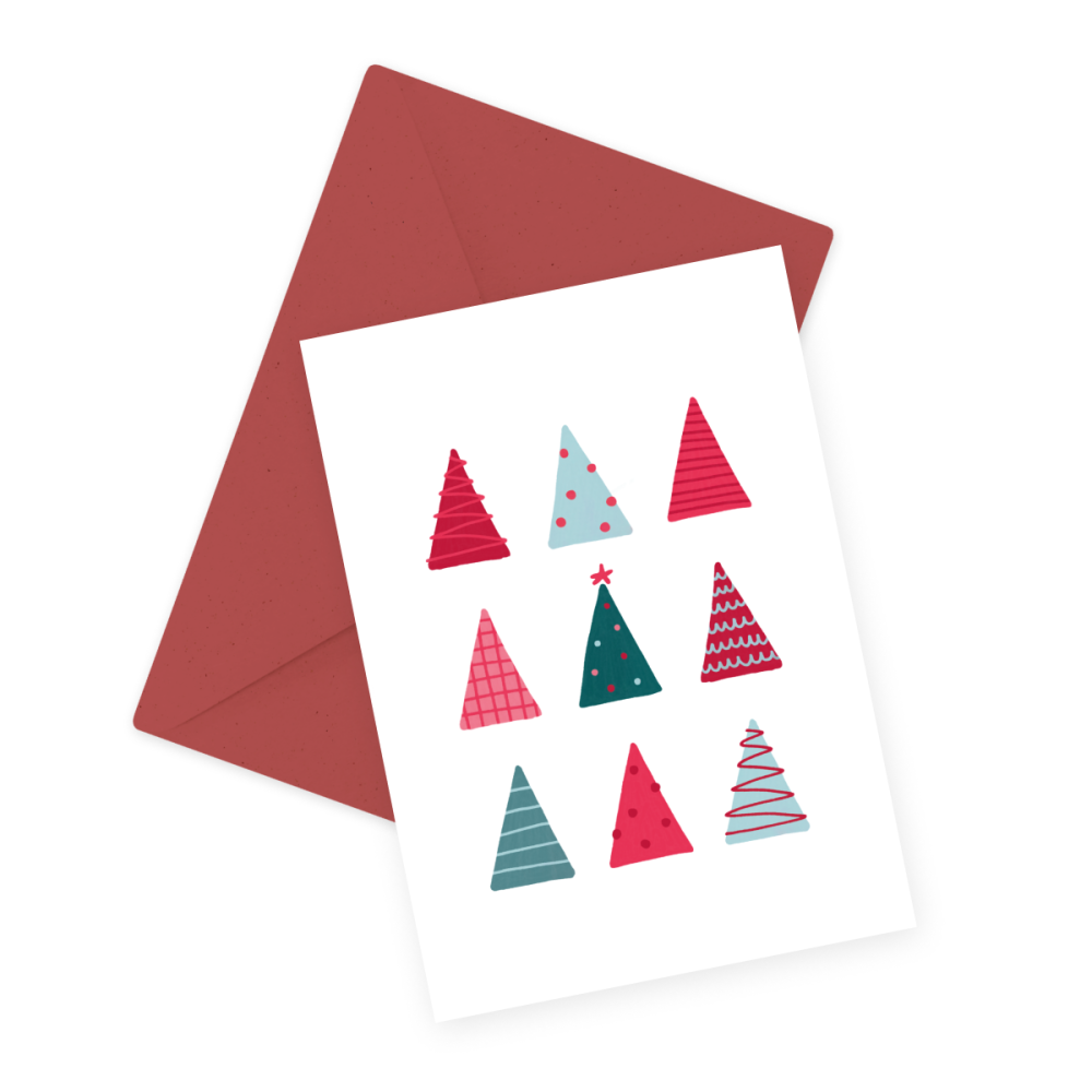Greeting card - Eökke - Christmas trees, 12 x 17 cm