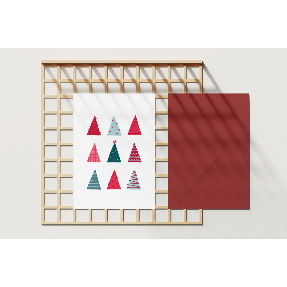 Greeting card - Eökke - Christmas trees, 12 x 17 cm