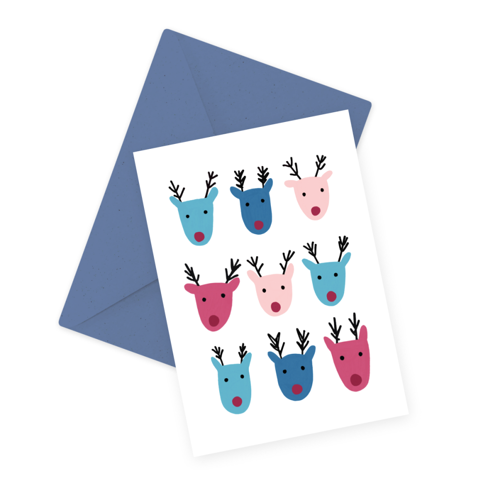 Greeting card - Eökke - Reindeers, 12 x 17 cm