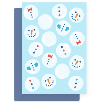 Greeting card - Eökke - Snowmans, 12 x 17 cm