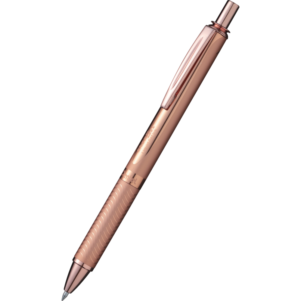 Pióro kulkowe EnerGel, aluminiowe - Pentel - różowe złoto, 0,7 mm