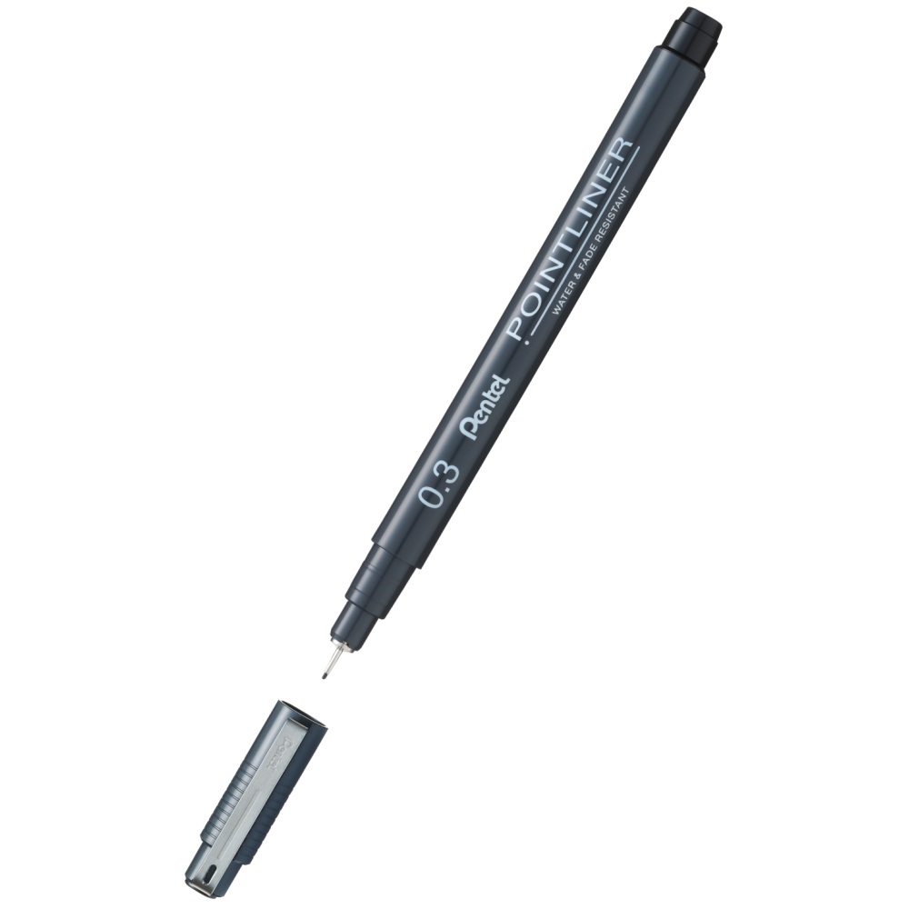 Cienkopis kalibrowany Pointliner - Pentel - czarny, 0,3 mm