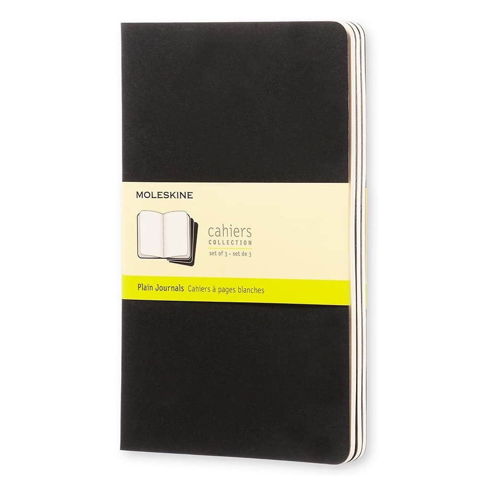 Zestaw notatników Cahier Journals - Moleskine - Black gładkie miękka okładka L