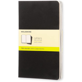 Zestaw notatników Cahier Journals - Moleskine - Black gładkie miękka okładka L