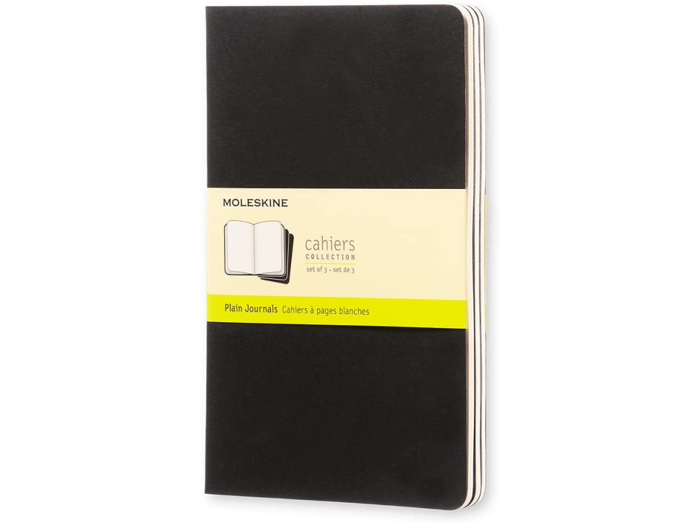 Zestaw notatników Cahier Journals - Moleskine - Black gładkie miękka okładka L