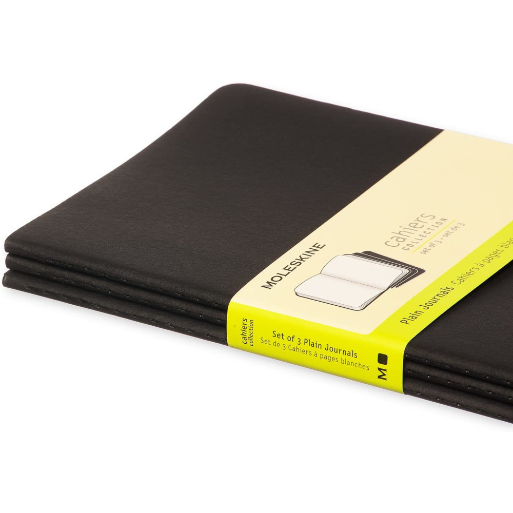 Zestaw notatników Cahier Journals - Moleskine - Black gładkie miękka okładka L
