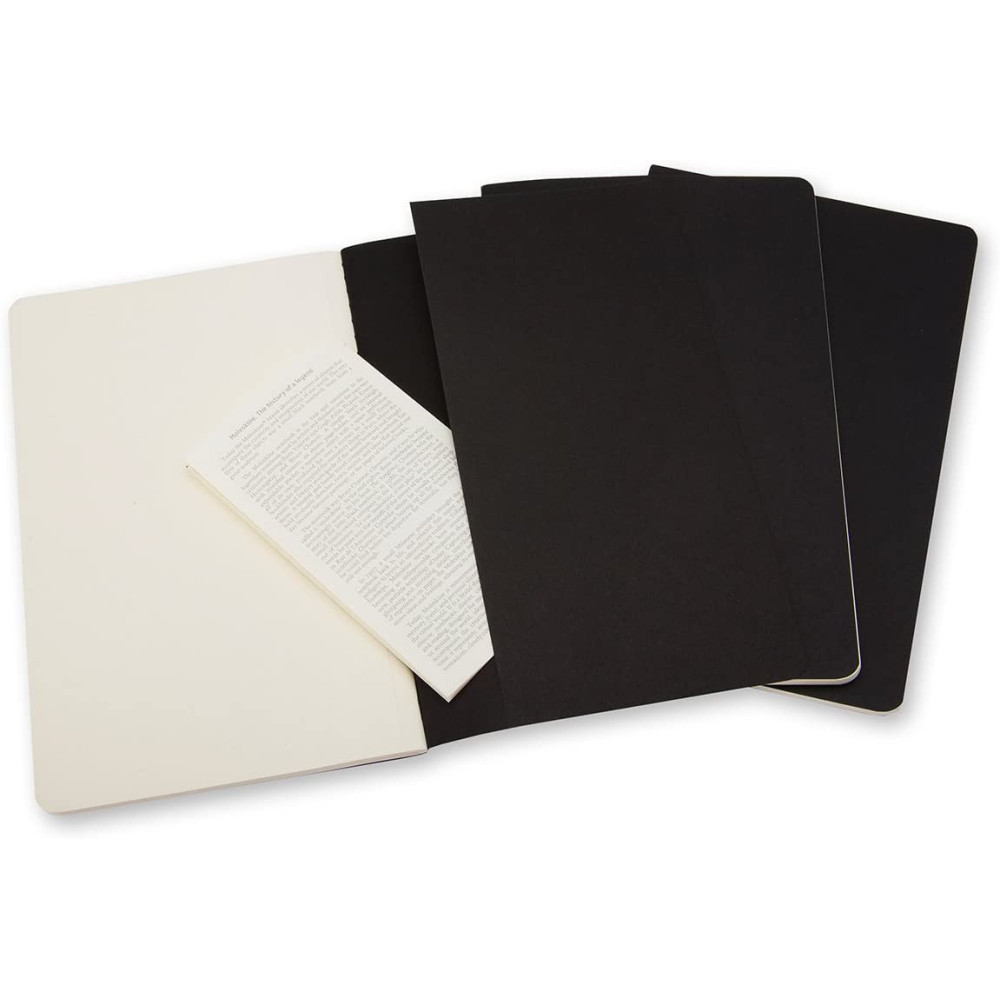 Zestaw notatników Cahier Journals - Moleskine - Black gładkie miękka okładka L