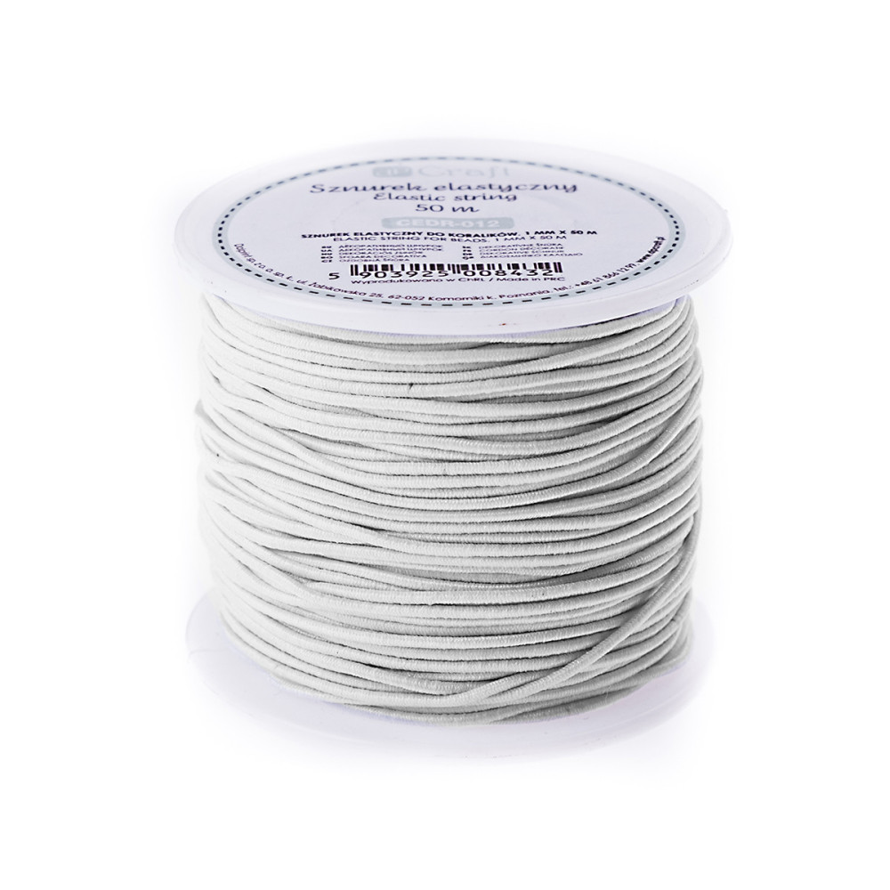 Elastic string for bracelets - DpCraft - white, 1 mm, 50 m