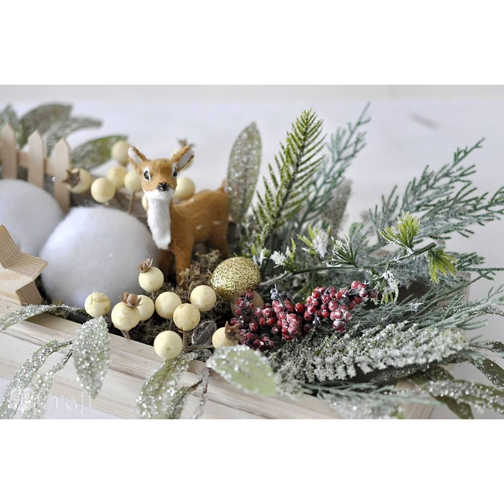 Whitened twigs with fruits - DpCraft - red, 3 pcs