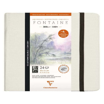 Szkicownik do akwareli Fontaine Watercolour - Clairefontaine - hot pressed, 16 x 21 cm, 300 g, 24 ark.