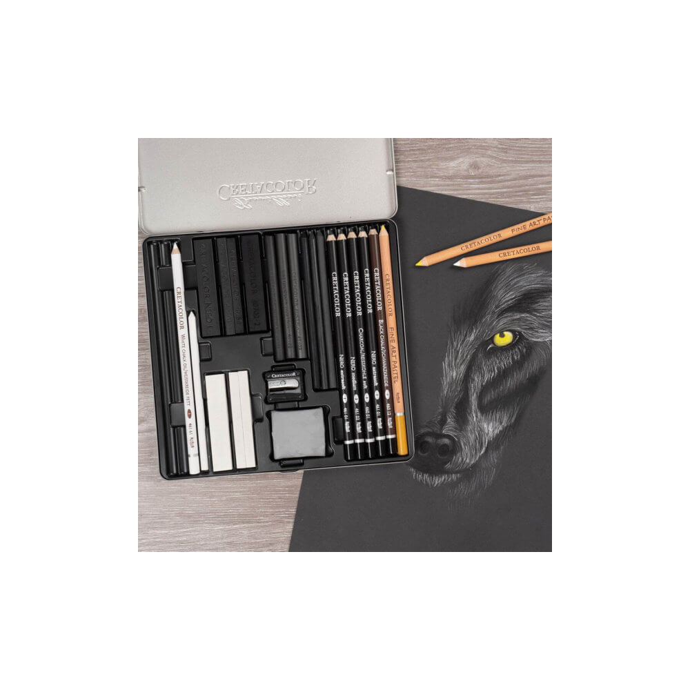 Wolf Box Drawing Set - Cretacolor - 25 pcs