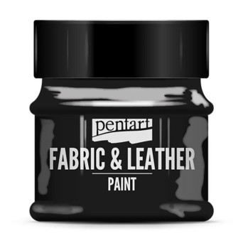 Paint for fabrics & leathers - Pentart - black, 50 ml