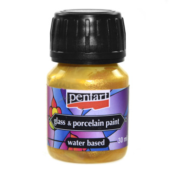 Farba do porcelany i szkła - Pentart - złota, 30 ml
