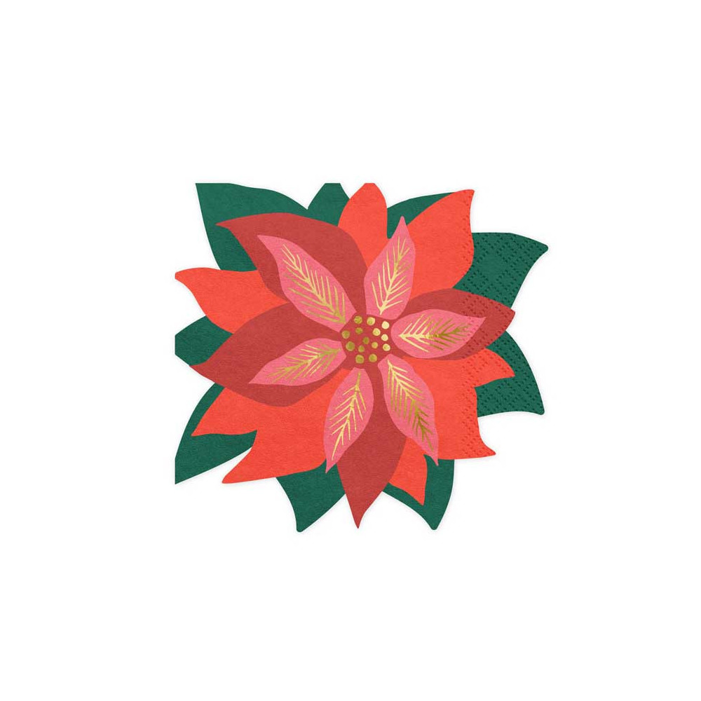 Napkins, Poinsettia - 20 pcs