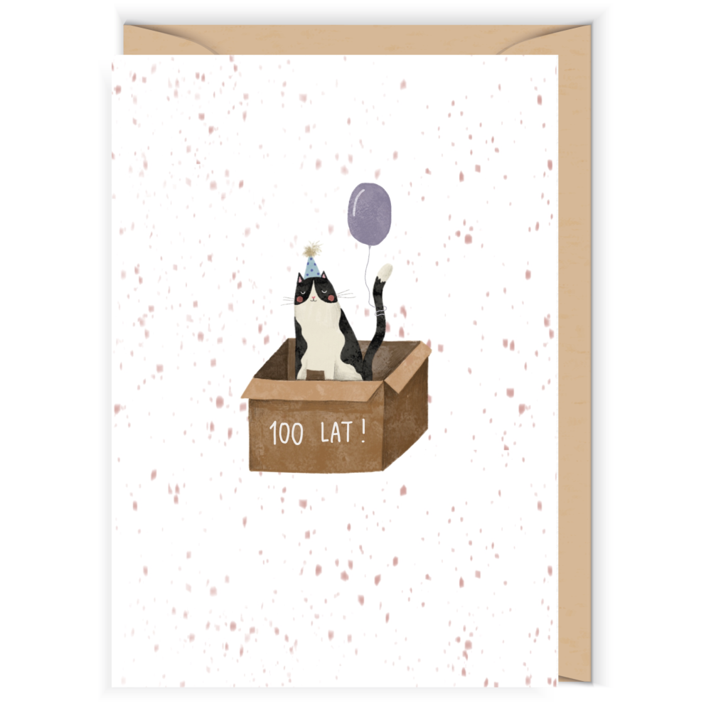 Greeting card - Cudowianki - Kot jubilat, 12 x 17 cm