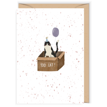 Greeting card - Cudowianki - Kot jubilat, 12 x 17 cm