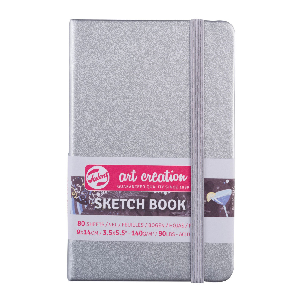 Szkicownik 9 x 14 cm - Talens Art Creation - Shiny Silver, 140 g, 80 ark.